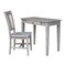International Concepts Desk with Drawer, Small Size And Chair 20 in D X 20 H, 30 W X Hardwood, Washed Gray Taupe K09-OF-49-C10 - alternate 1